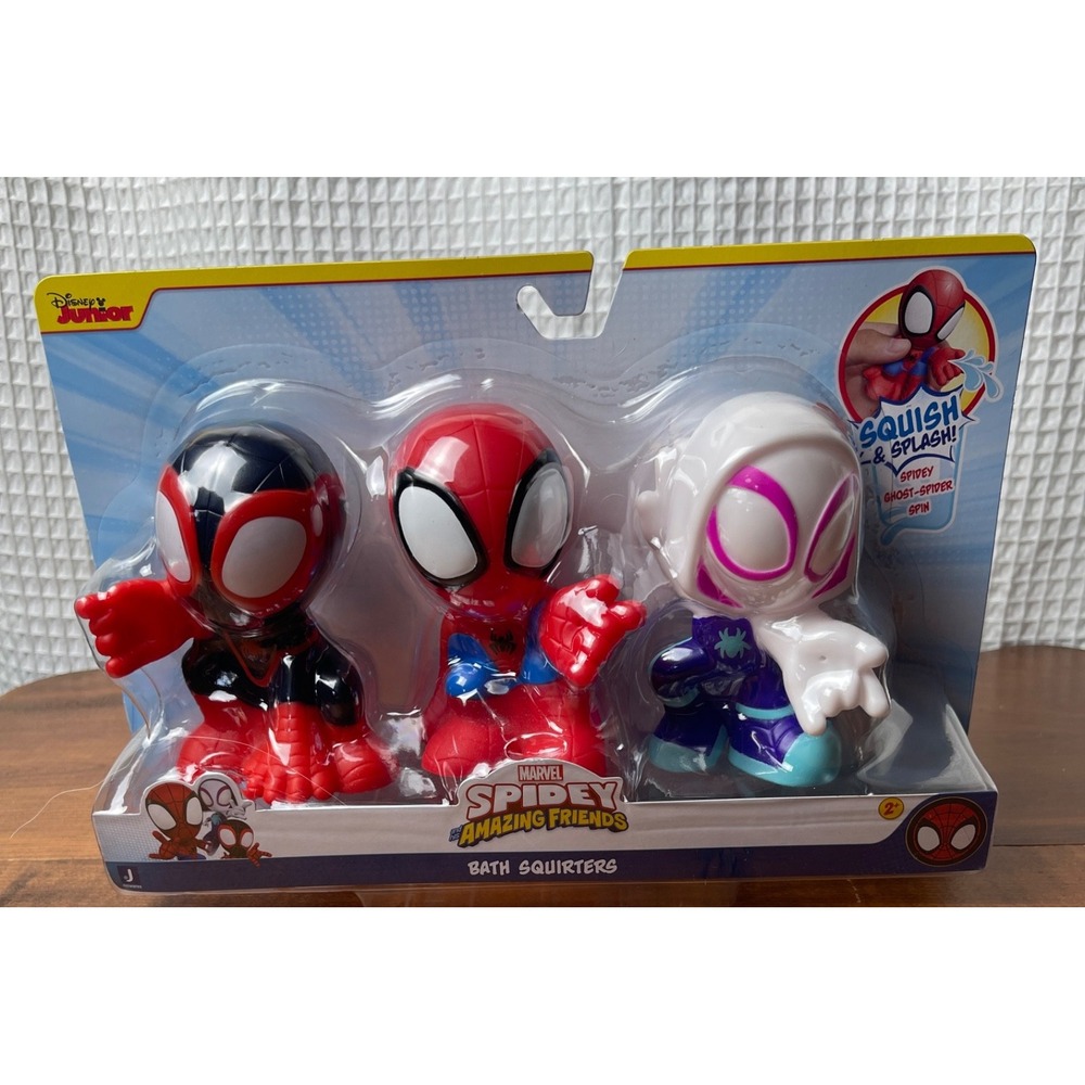 Spidey Amazing Friends Bath Squirters Spiderman, Miles Morales, Spider-Gwen NEW!
